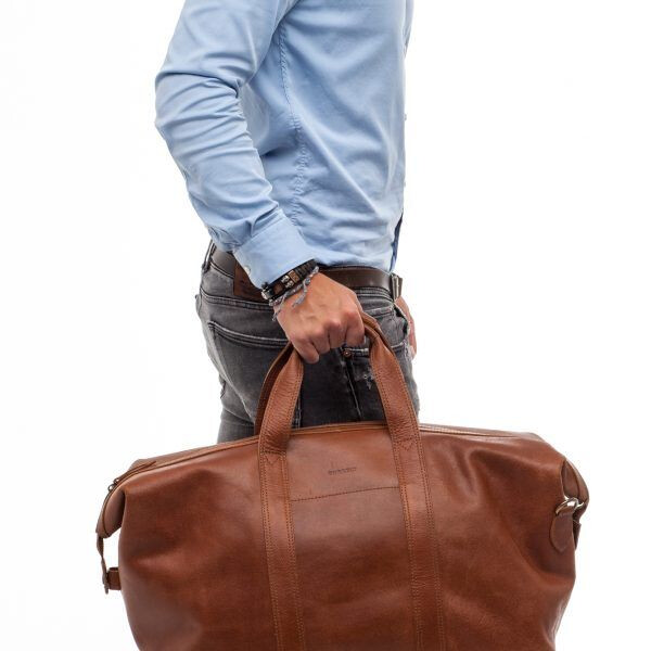 Luxe lederen weekendtas