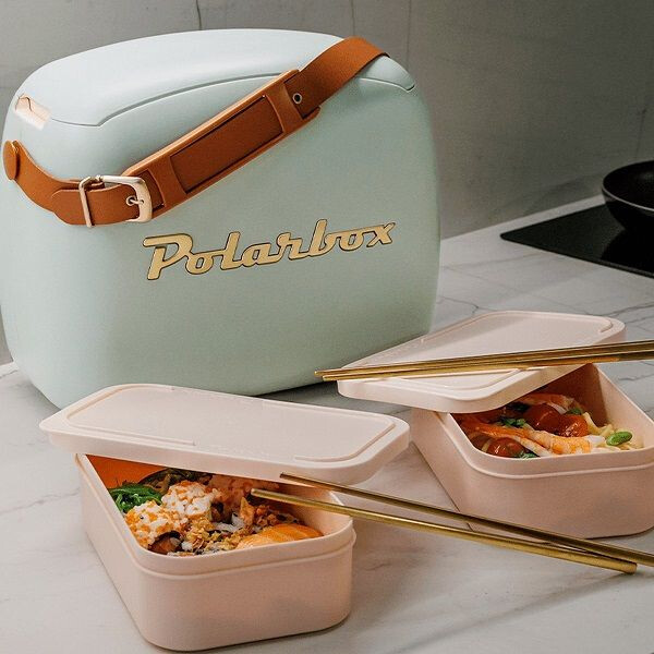 Polarbox Retro Cooler Mini met 2 lunchboxen
