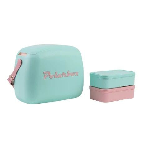 Polarbox Retro Cooler Mini met 2 lunchboxen
