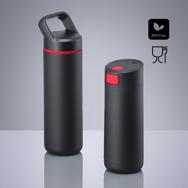 Expeditieset: koffiemok 450 ml & stalen waterfles 650 ml