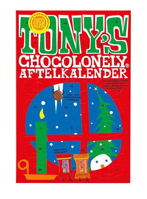 Tony's Chocolonely aftelkalender met logo