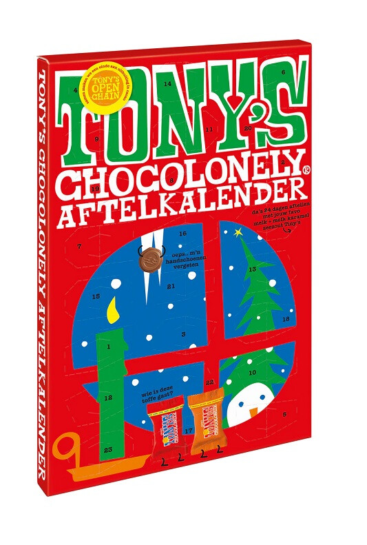 Tony's Chocolonely aftelkalender met logo