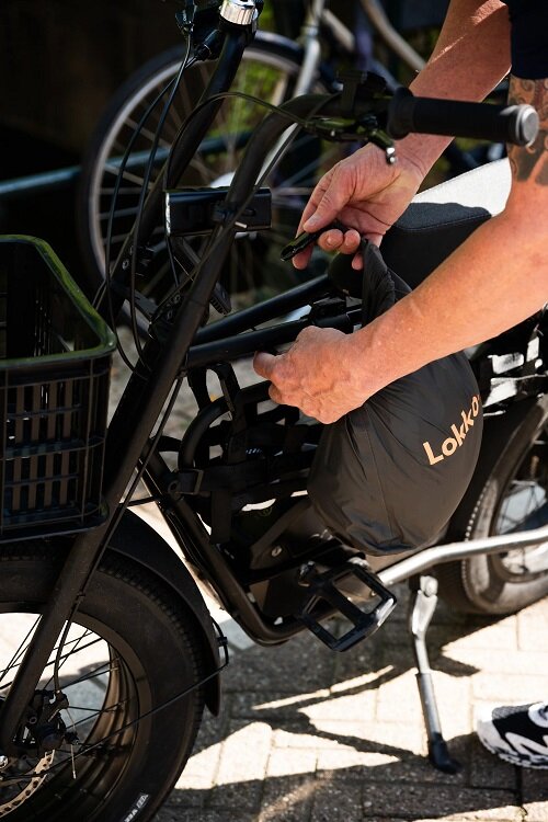 Fietshelmtas met geïntegreerd slot